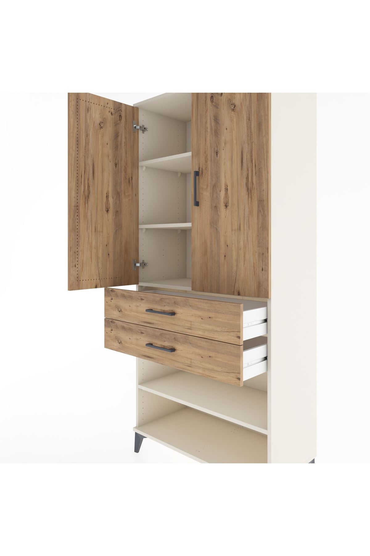 Hyperion Dolap 4 Raflı 2 Çekmeceli 2 Kapaklı 88x44x195 - S60M110V3B
