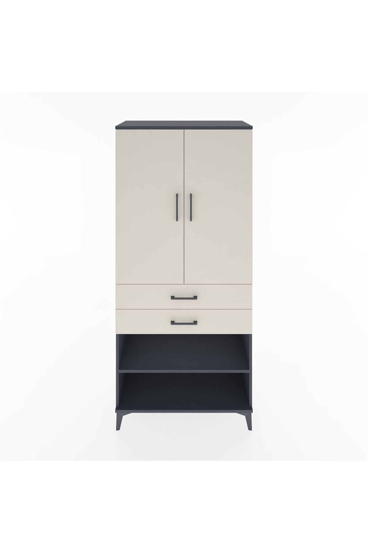 Hyperion Dolap 4 Raflı 2 Çekmeceli 2 Kapaklı 88x44x195 - S60M110V4B