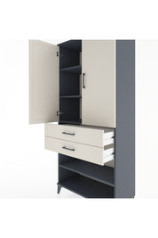 Hyperion Dolap 4 Raflı 2 Çekmeceli 2 Kapaklı 88x44x195 - S60M110V4B