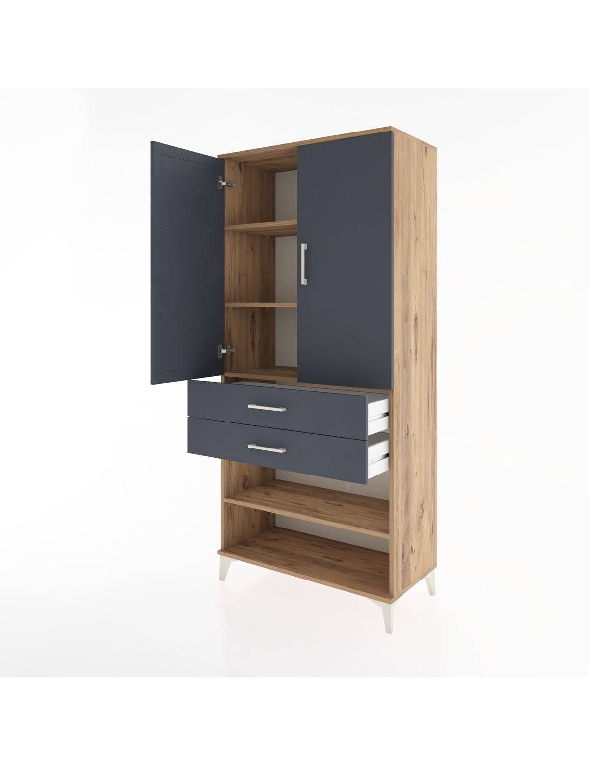 Hyperion Dolap 4 Raflı 2 Çekmeceli 2 Kapaklı 88x44x195 - S60M110V8B