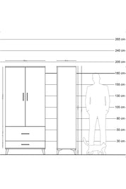 Hyperion Dolap 4 Raflı 2 Çekmeceli 2 Kapaklı 88x44x195 - S60M015V9B