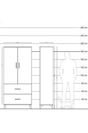 Hyperion Dolap 2 Raflı 2 Çekmeceli 2 Kapaklı 88x44x195 - S60M016V8B