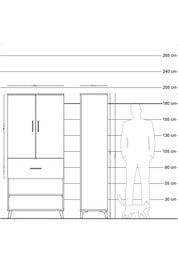 Hyperion Dolap 4 Raflı Tek Çekmeceli 2 Kapaklı 88x44x195 - S60M041V8B