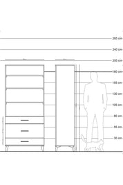 Hyperion Dolap 4 Raflı 3 Çekmeceli 88x44x195 - S60M045V9B