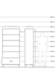 Hyperion Dolap 4 Raflı Tek Çekmeceli 88x44x195 - S60M046V8B