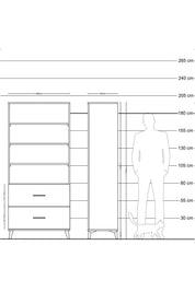Hyperion Dolap 4 Raflı 2 Çekmeceli 88x44x195 - S60M047V9B