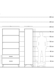 Hyperion Dolap 4 Raflı 2 Çekmeceli 88x44x195 - S60M050V4B