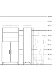 Hyperion Dolap 5 Raflı 2 Kapaklı 88x44x195 - S60M066V2B
