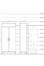 Hyperion Dolap 5 Raflı 2 Kapaklı 88x44x195 - S60M068V8B