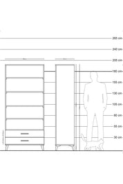 Hyperion Dolap 5 Raflı 2 Çekmeceli 88x44x195 - S60M087V9B