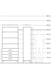 Hyperion Dolap 4 Raflı 4 Çekmeceli 88x44x195 - S60M093V5B