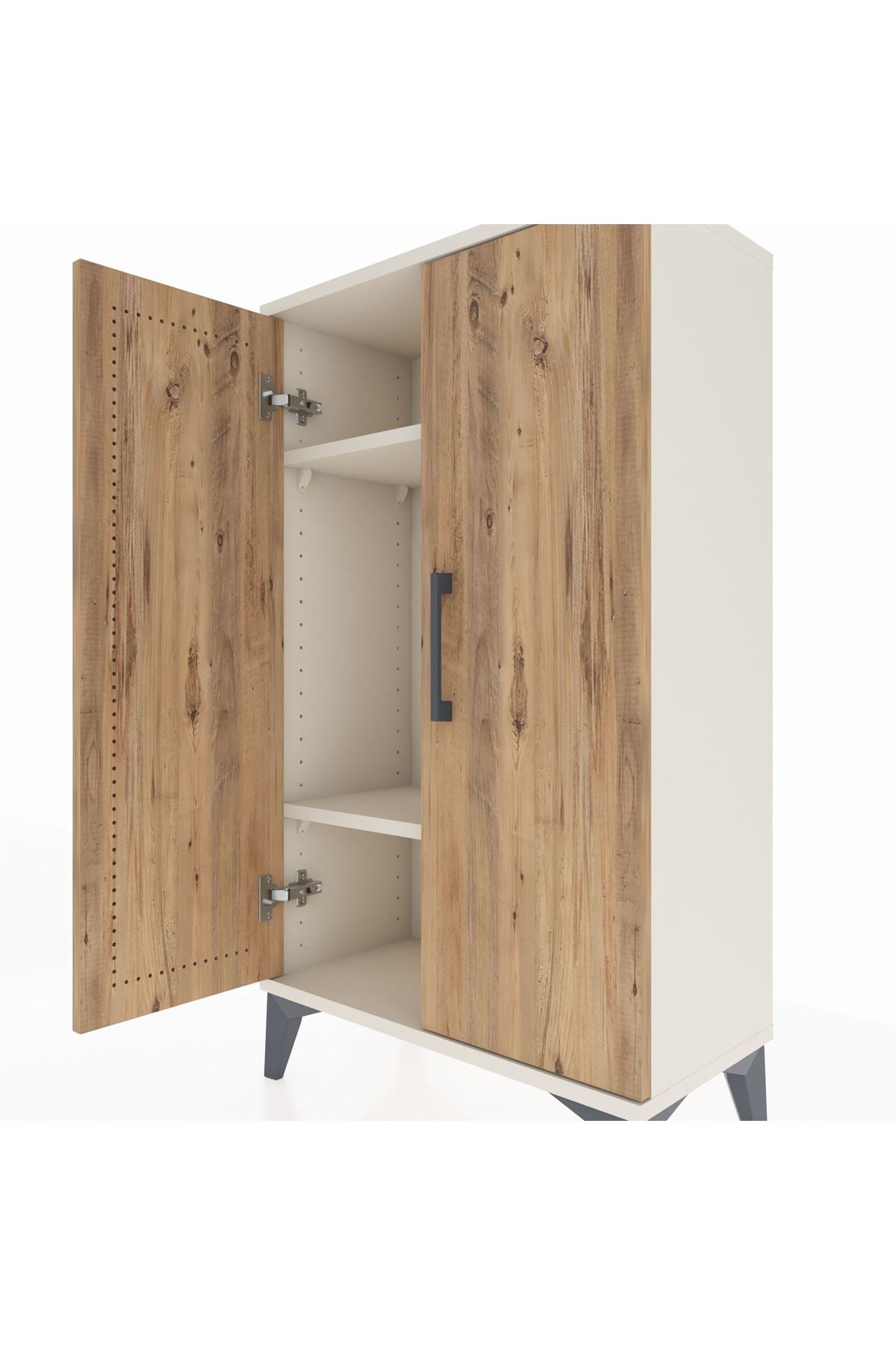 Arges Komodin 2 Raflı 2 Kapaklı 60x30x106 - S15M003V3A