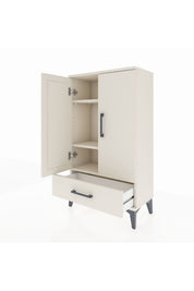 Arges Komodin 3 Raflı Tek Çekmeceli 2 Kapaklı 60x30x106 - S15M004V1A