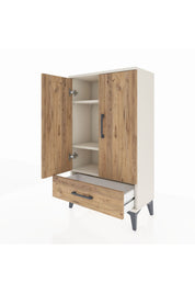 Arges Komodin 3 Raflı Tek Çekmeceli 2 Kapaklı 60x30x106 - S15M004V3A