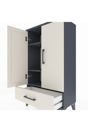 Arges Komodin 3 Raflı Tek Çekmeceli 2 Kapaklı 60x30x106 - S15M004V4A