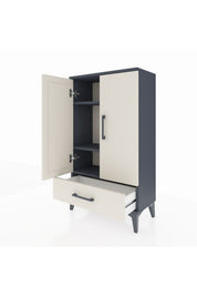 Arges Komodin 3 Raflı Tek Çekmeceli 2 Kapaklı 60x30x106 - S15M004V4A