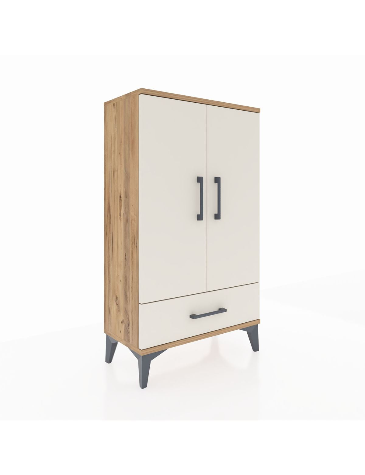 Arges Komodin 3 Raflı Tek Çekmeceli 2 Kapaklı 60x30x106 - S15M004V7A