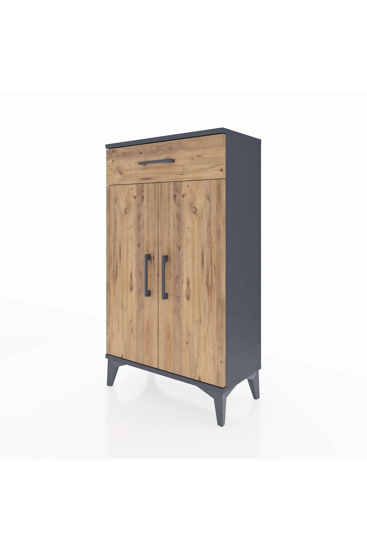 Arges Komodin 2 Raflı Tek Çekmeceli 2 Kapaklı 60x30x106 - S15M005V6A