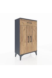 Arges Komodin 2 Raflı Tek Çekmeceli 2 Kapaklı 60x30x106 - S15M005V6A