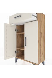 Arges Komodin 2 Raflı Tek Çekmeceli 2 Kapaklı 60x30x106 - S15M005V7A