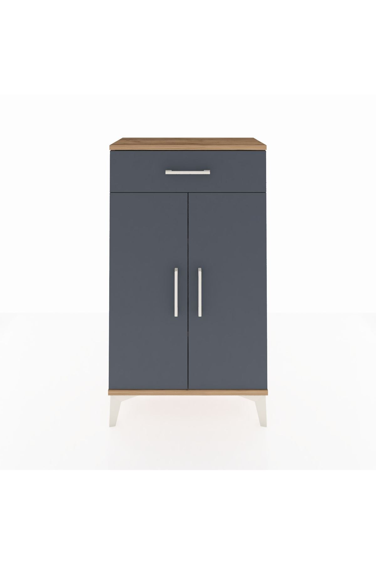 Arges Komodin 2 Raflı Tek Çekmeceli 2 Kapaklı 60x30x106 - S15M005V8A