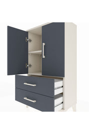 Arges Komodin 2 Raflı 2 Çekmeceli 2 Kapaklı 60x30x106 - S15M007V2A