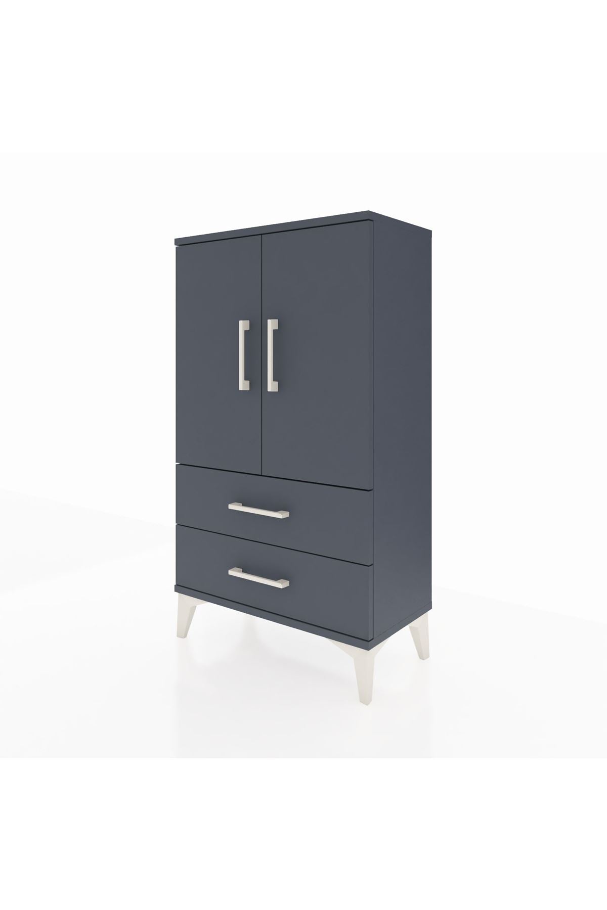 Arges Komodin 2 Raflı 2 Çekmeceli 2 Kapaklı 60x30x106 - S15M007V5A