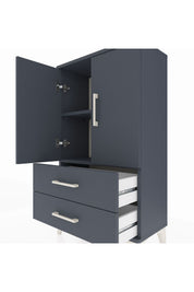 Arges Komodin 2 Raflı 2 Çekmeceli 2 Kapaklı 60x30x106 - S15M007V5A