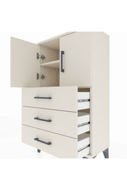 Arges Komodin 2 Raflı 3 Çekmeceli 2 Kapaklı 60x30x106 - S15M008V1A