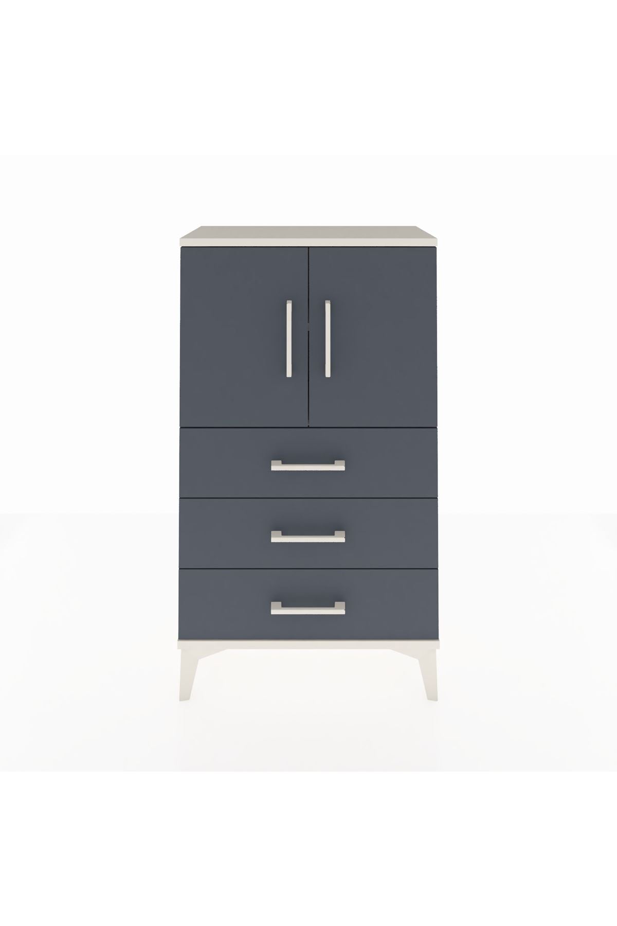 Arges Komodin 2 Raflı 3 Çekmeceli 2 Kapaklı 60x30x106 - S15M008V2A