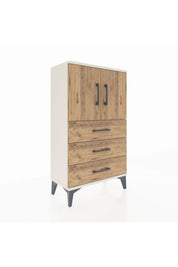 Arges Komodin 2 Raflı 3 Çekmeceli 2 Kapaklı 60x30x106 - S15M008V3A