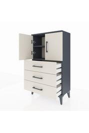 Arges Komodin 2 Raflı 3 Çekmeceli 2 Kapaklı 60x30x106 - S15M008V4A
