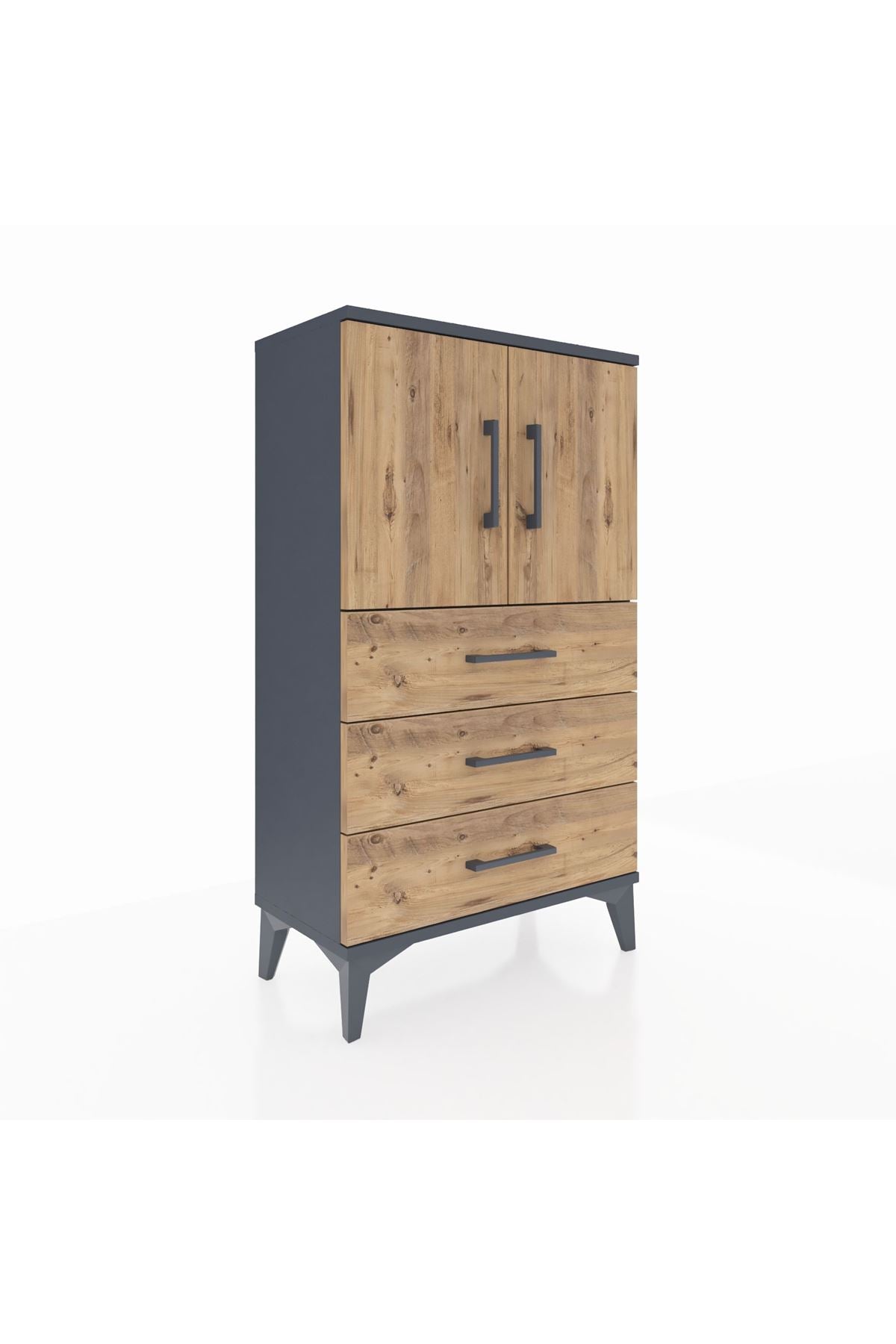 Arges Komodin 2 Raflı 3 Çekmeceli 2 Kapaklı 60x30x106 - S15M008V6A