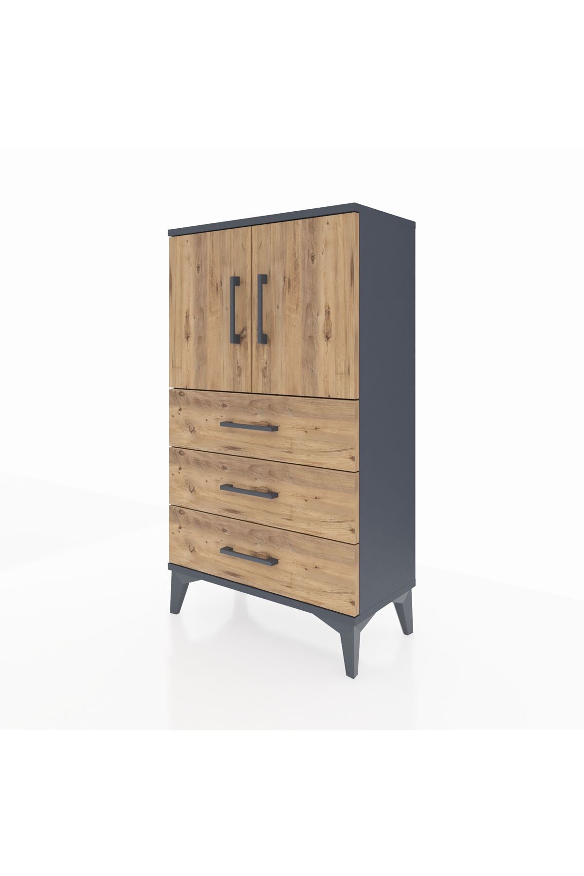 Arges Komodin 2 Raflı 3 Çekmeceli 2 Kapaklı 60x30x106 - S15M008V6A