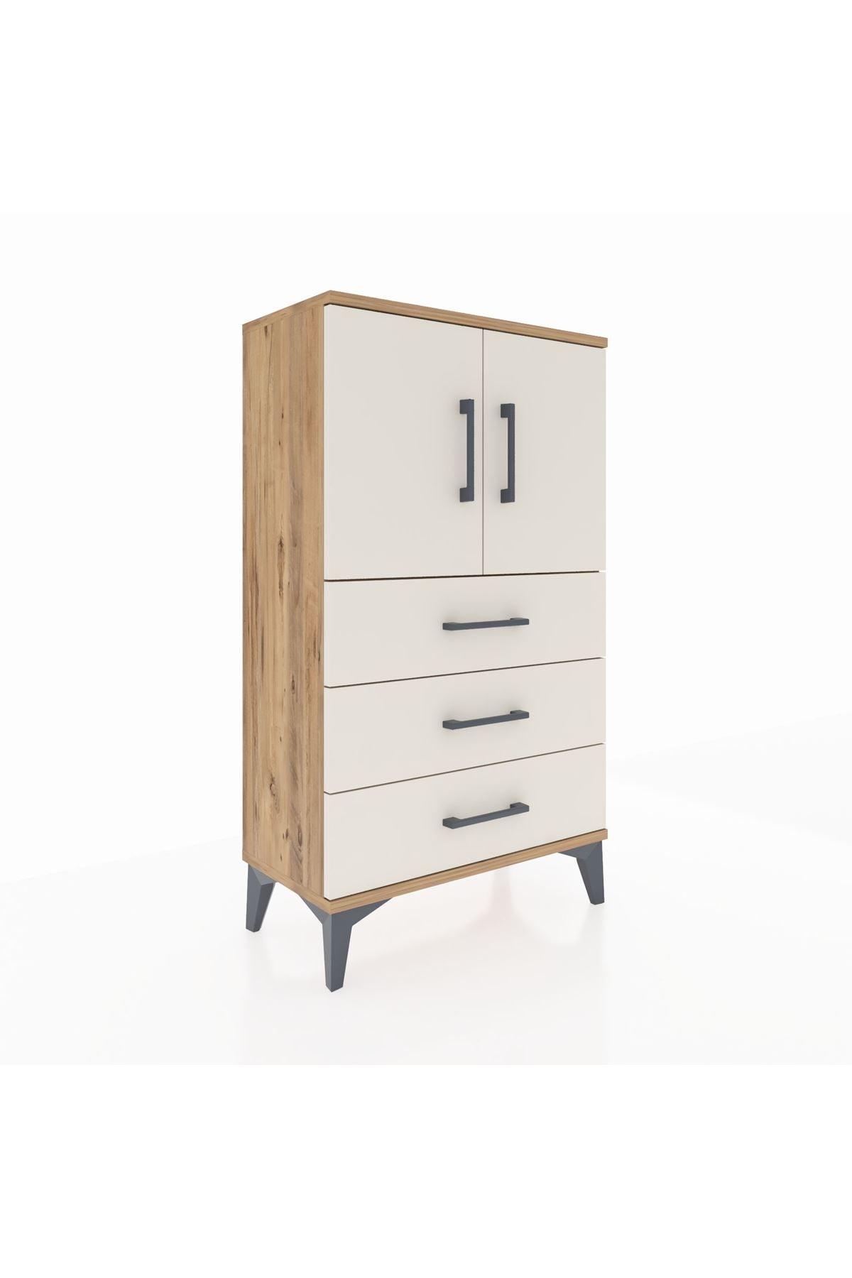 Arges Komodin 2 Raflı 3 Çekmeceli 2 Kapaklı 60x30x106 - S15M008V7A