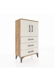 Arges Komodin 2 Raflı 3 Çekmeceli 2 Kapaklı 60x30x106 - S15M008V7A