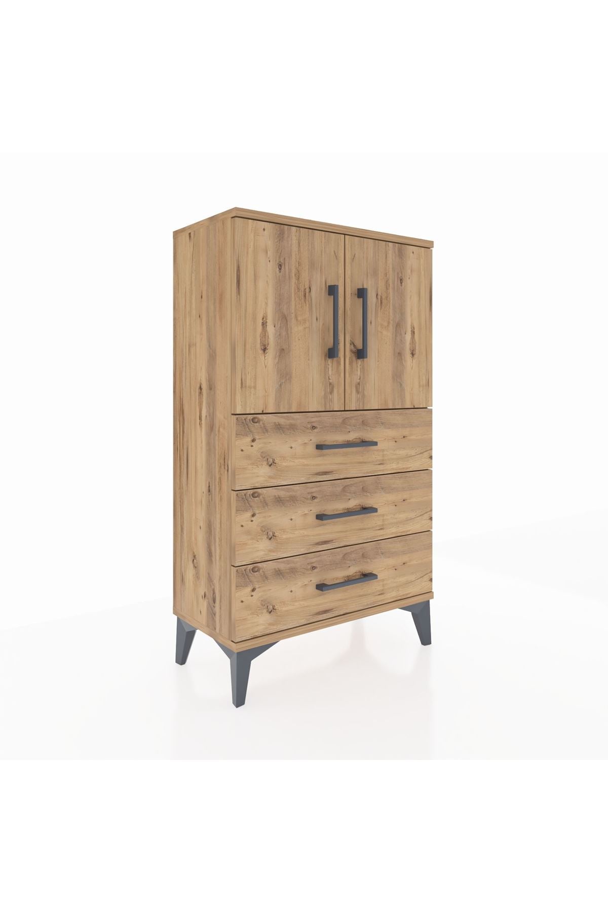 Arges Komodin 2 Raflı 3 Çekmeceli 2 Kapaklı 60x30x106 - S15M008V9A