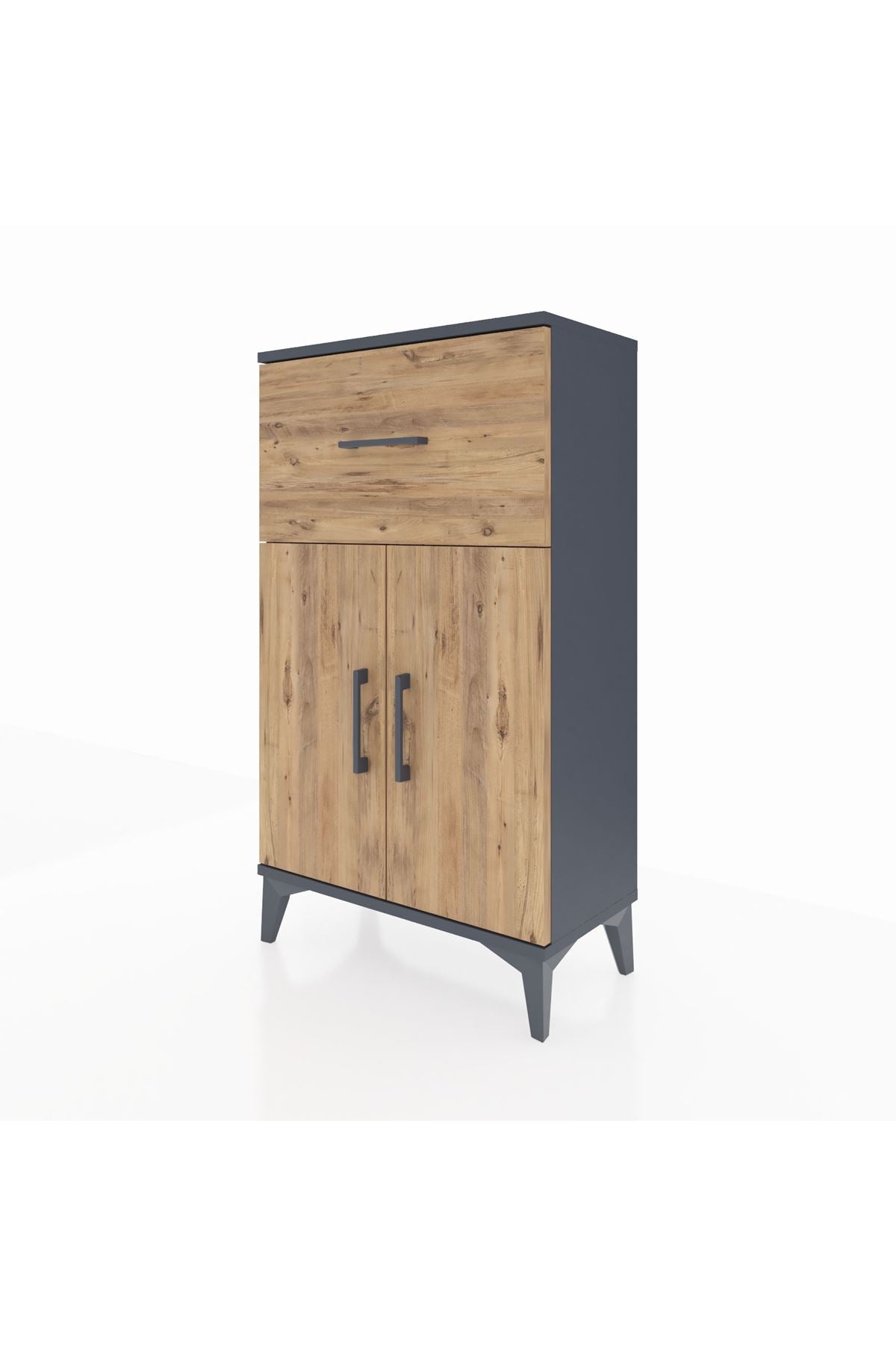 Arges Komodin Tek Raflı Tek Çekmeceli 2 Kapaklı 60x30x106 - S15M010V6A