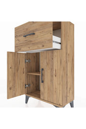 Arges Komodin Tek Raflı Tek Çekmeceli 2 Kapaklı 60x30x106 - S15M010V9A