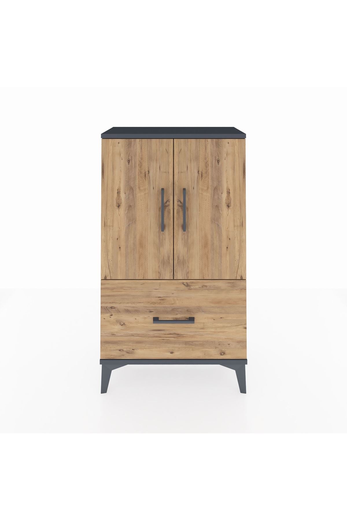 Arges Komodin 2 Raflı Tek Çekmeceli 2 Kapaklı 60x30x106 - S15M011V6A