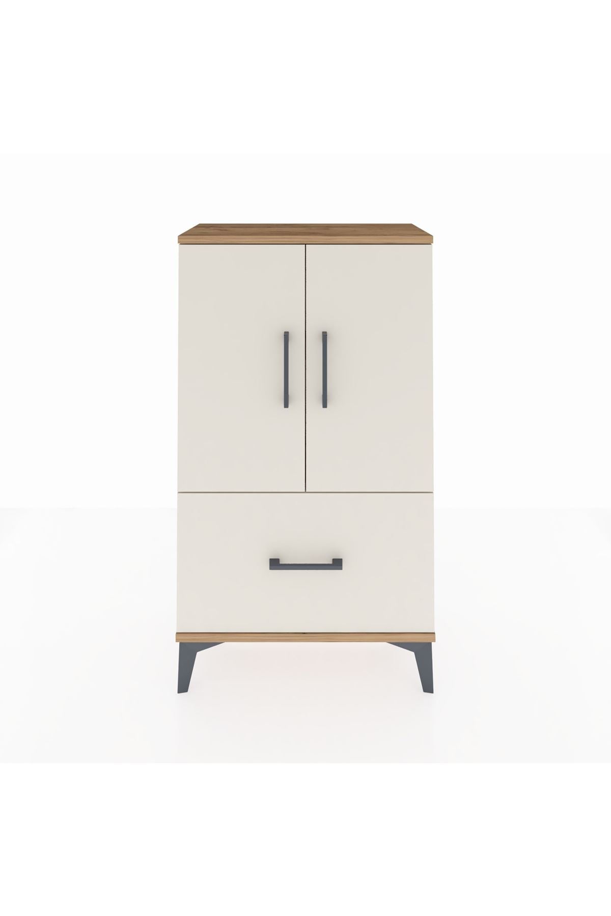 Arges Komodin 2 Raflı Tek Çekmeceli 2 Kapaklı 60x30x106 - S15M011V7A