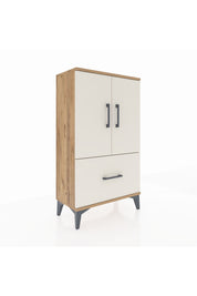 Arges Komodin 2 Raflı Tek Çekmeceli 2 Kapaklı 60x30x106 - S15M011V7A