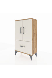 Arges Komodin 2 Raflı Tek Çekmeceli 2 Kapaklı 60x30x106 - S15M011V7A