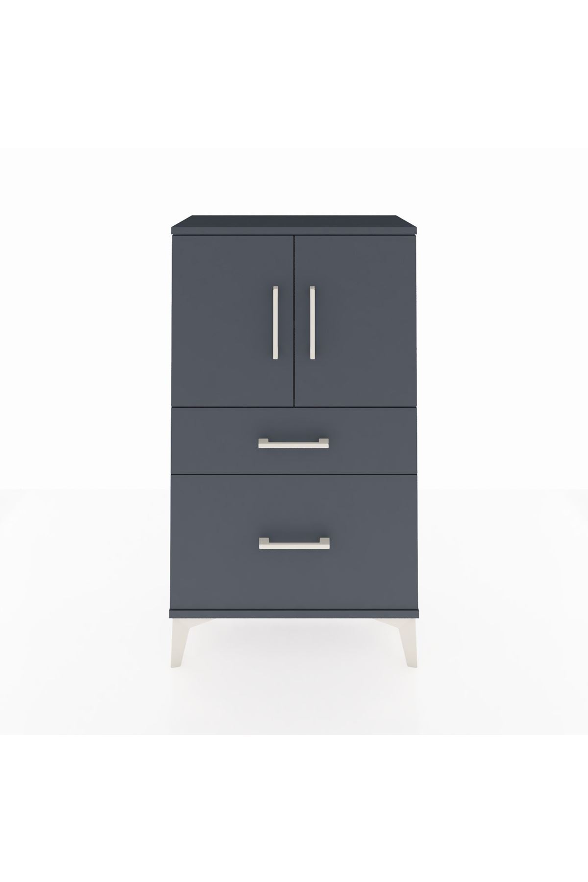 Arges Komodin 2 Raflı 2 Çekmeceli 2 Kapaklı 60x30x106 - S15M012V5A