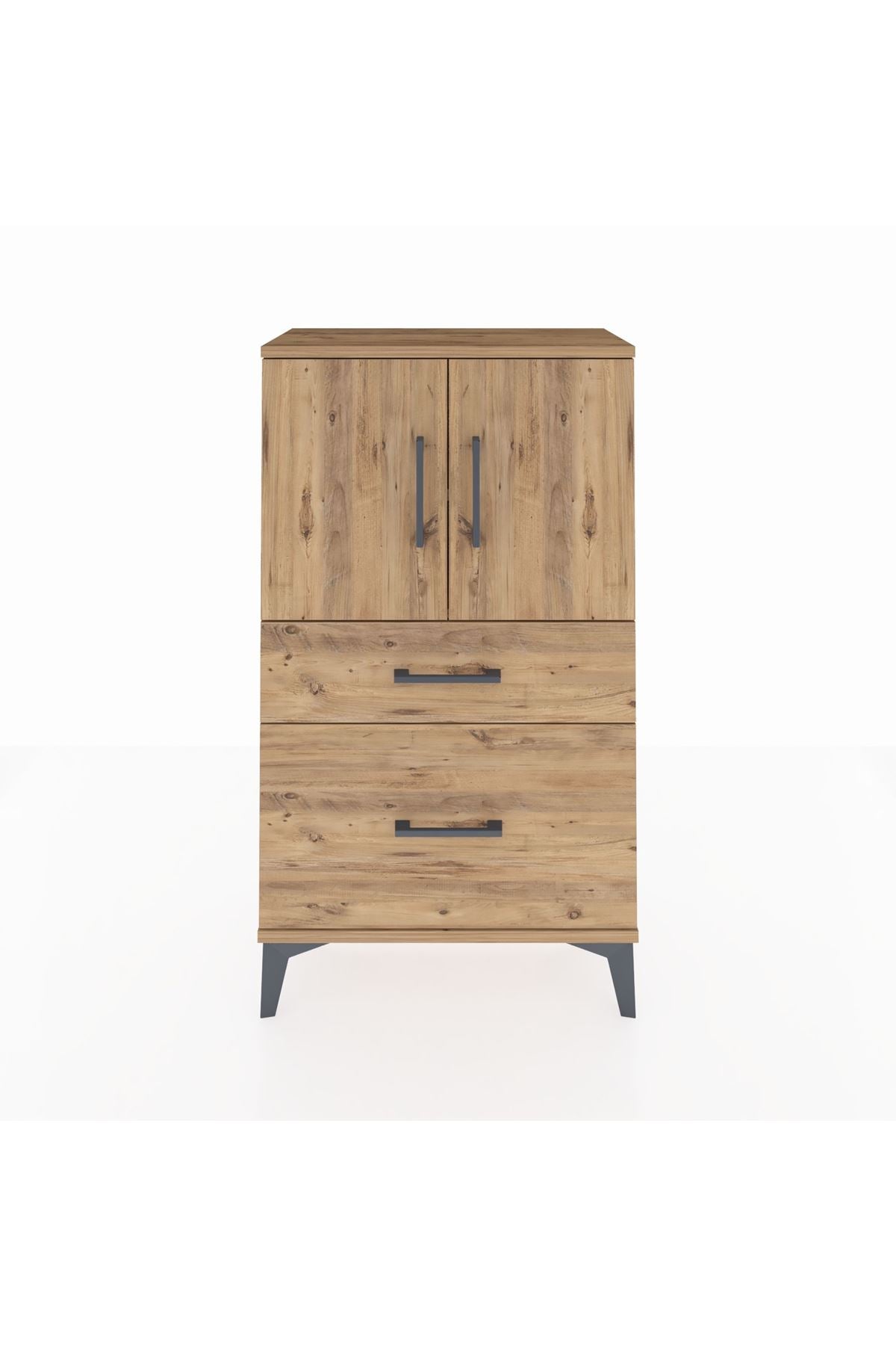 Arges Komodin 2 Raflı 2 Çekmeceli 2 Kapaklı 60x30x106 - S15M012V9A
