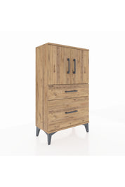 Arges Komodin 2 Raflı 2 Çekmeceli 2 Kapaklı 60x30x106 - S15M012V9A