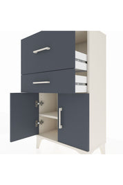 Arges Komodin Tek Raflı 2 Çekmeceli 2 Kapaklı 60x30x106 - S15M013V2A