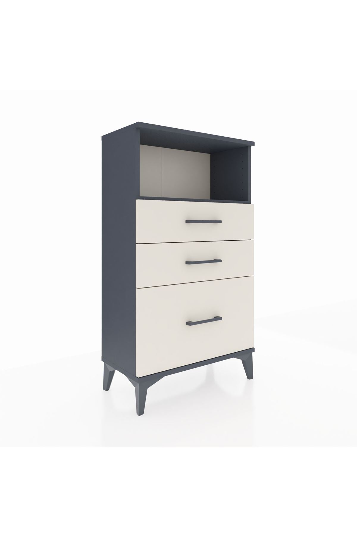 Arges Komodin Tek Raflı 3 Çekmeceli 60x30x106 - S15M014V4A