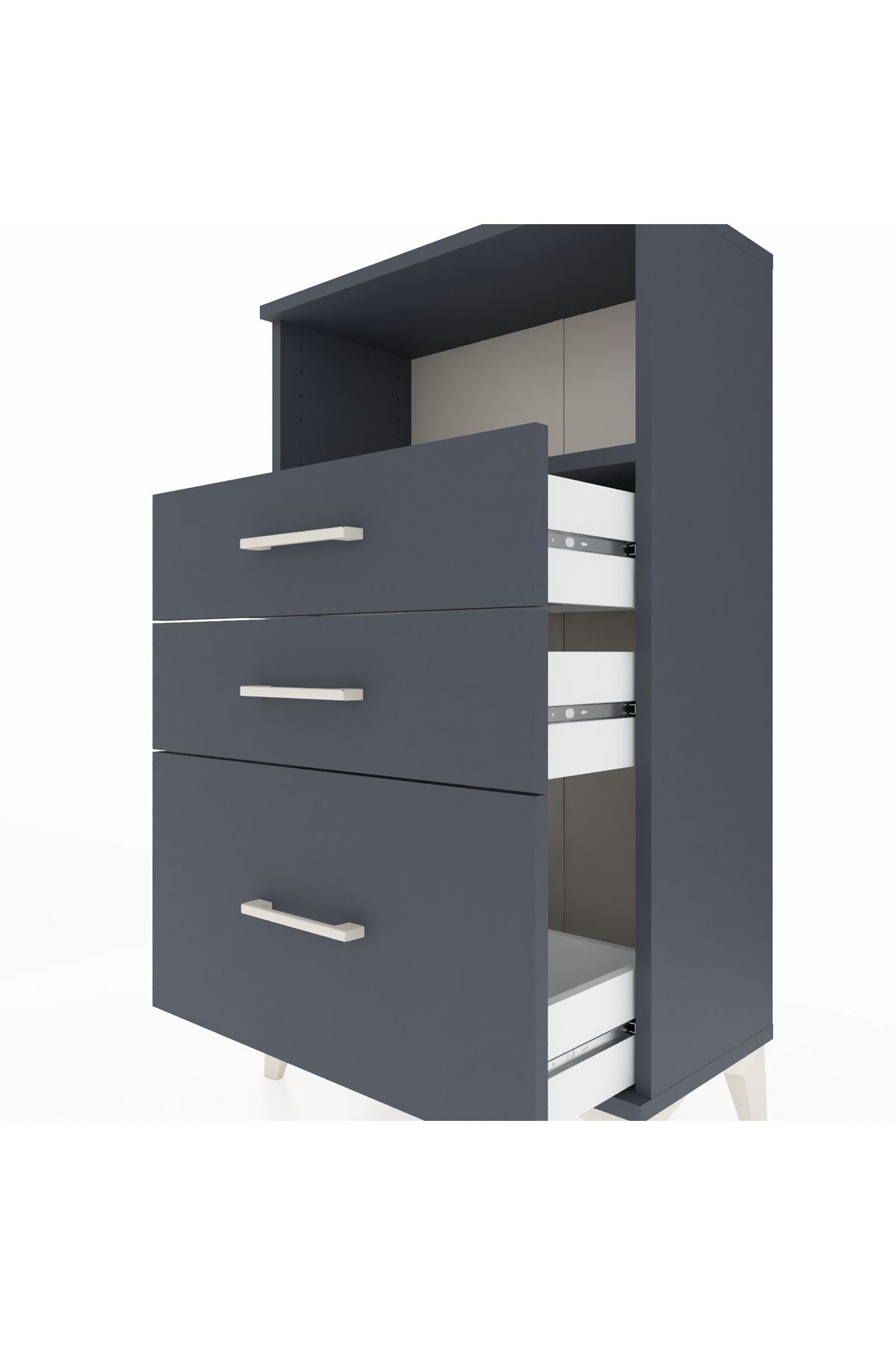 Arges Komodin Tek Raflı 3 Çekmeceli 60x30x106 - S15M014V5A