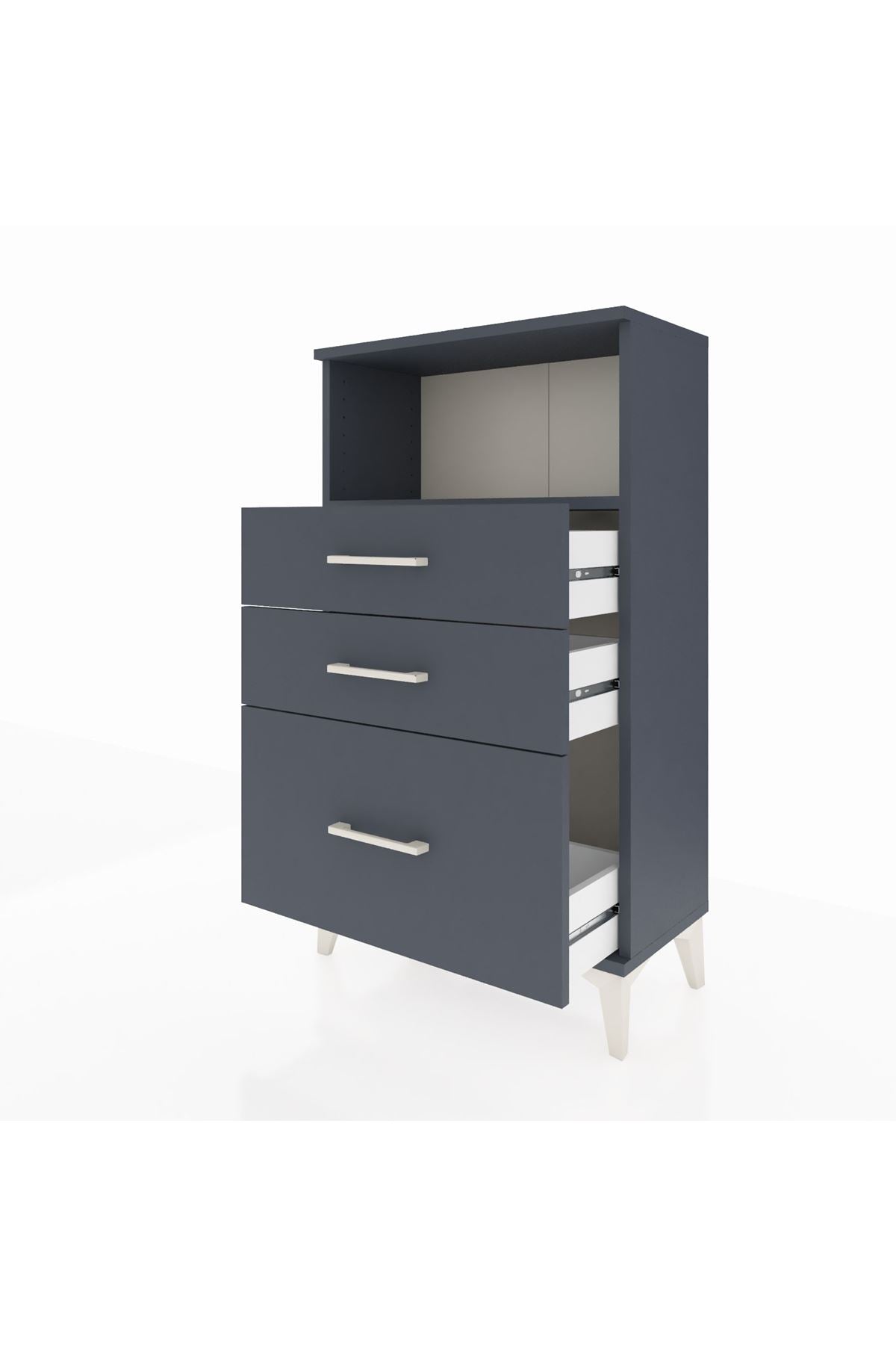 Arges Komodin Tek Raflı 3 Çekmeceli 60x30x106 - S15M014V5A